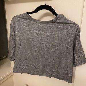 Lululemon shine tee - metallic grey crop top